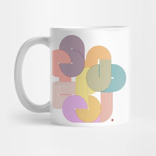 Abstract circles - geometric retro lines Mug